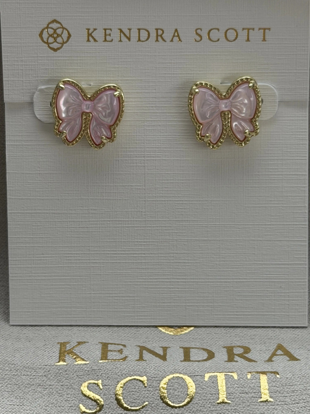 Kendra Scott pink bow earrings